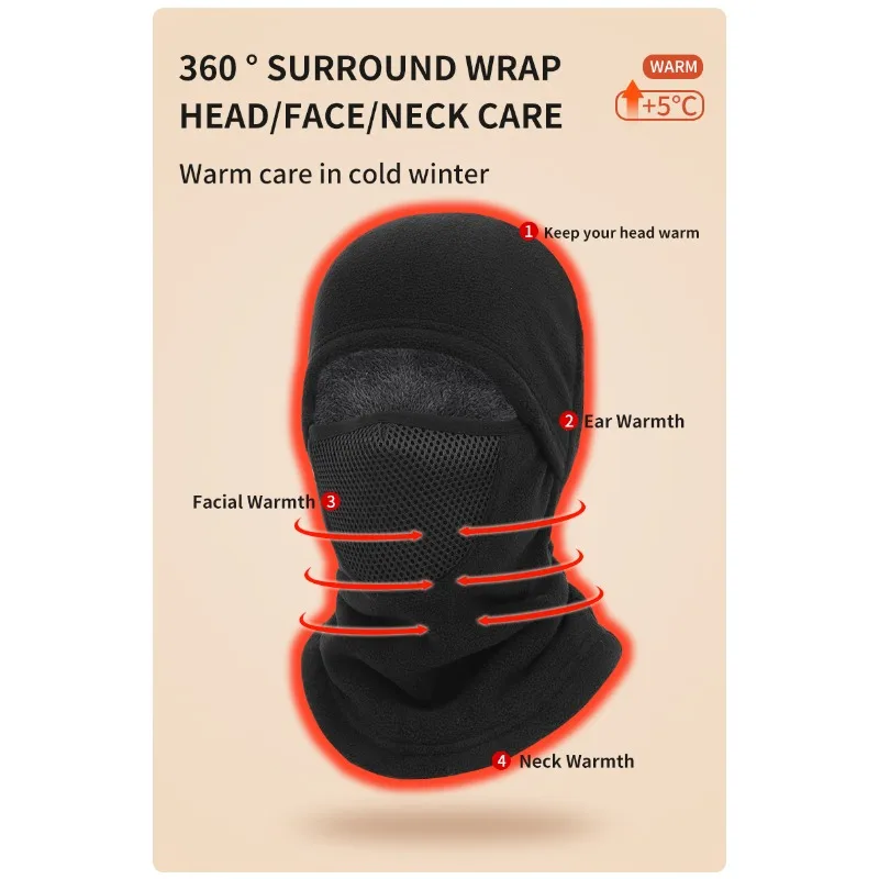 الشتاء الصوف بالاكلافا يندبروف الدافئة تنفس بلون قناع الوجه قبعة القبعات للدراجات النارية التزلج الثلوج الرياضة