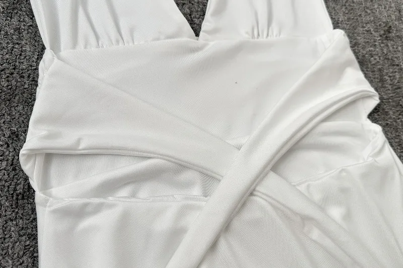 KIDCRKJ 2026 Neckholder Kurze Kleider für Damen Einfarbig Rückenfreie Damenkleider Sommer Party Minikleid Damen Strand Damenkleid – Detail 22