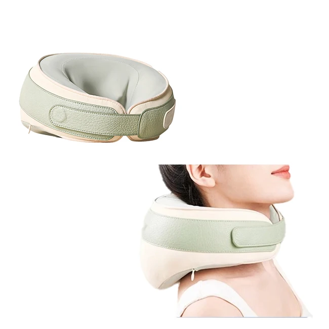 Neck massage pillow with rotating nodes and optional heat