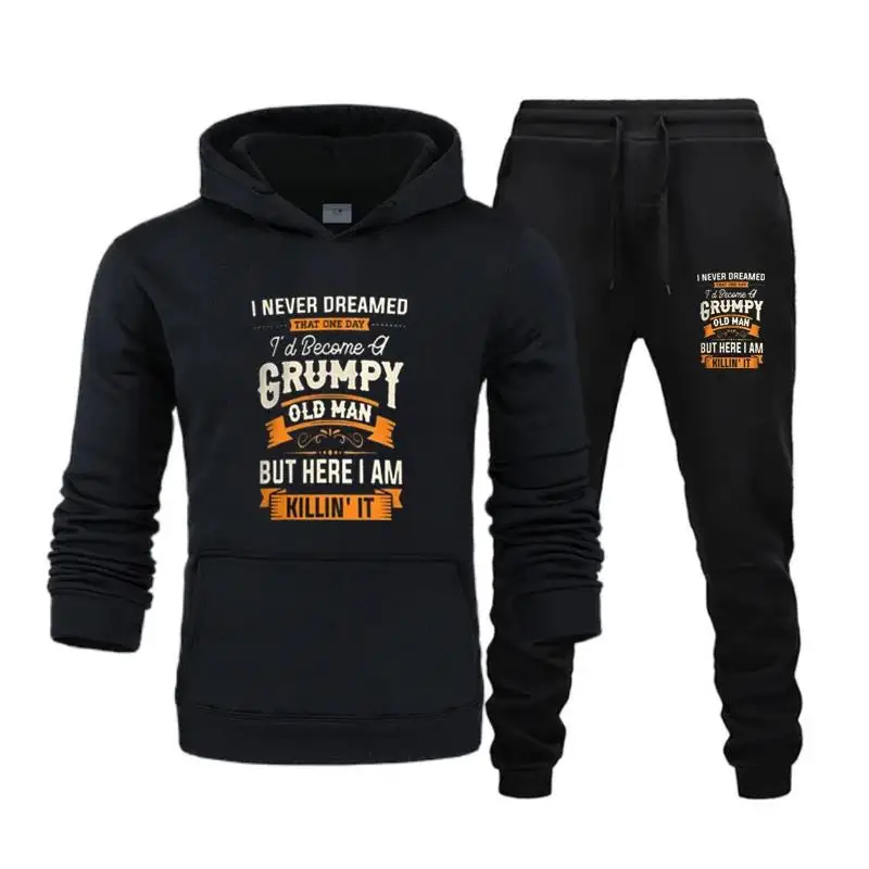 New men's autumn and winter set hoodie+pants sports casual men's sportswear brand clothing soaked in sweat S-XXXL