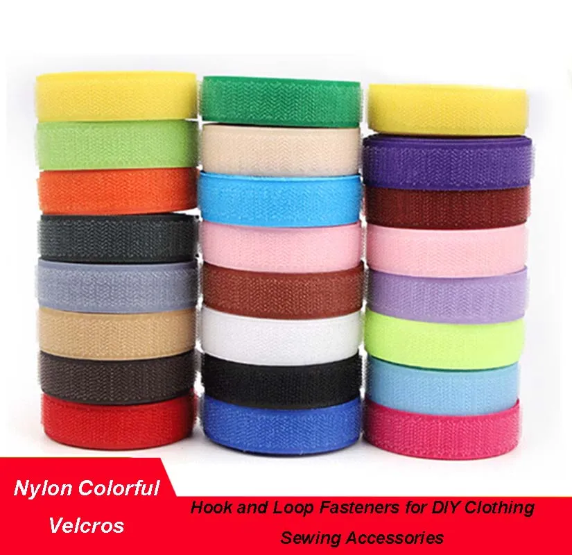 2Meters 20mm Colorful Hook and Loop Strap Non-Adhesive Hook and Loop Fastener Tape for DIY Clothing Sewing Craft Accessories