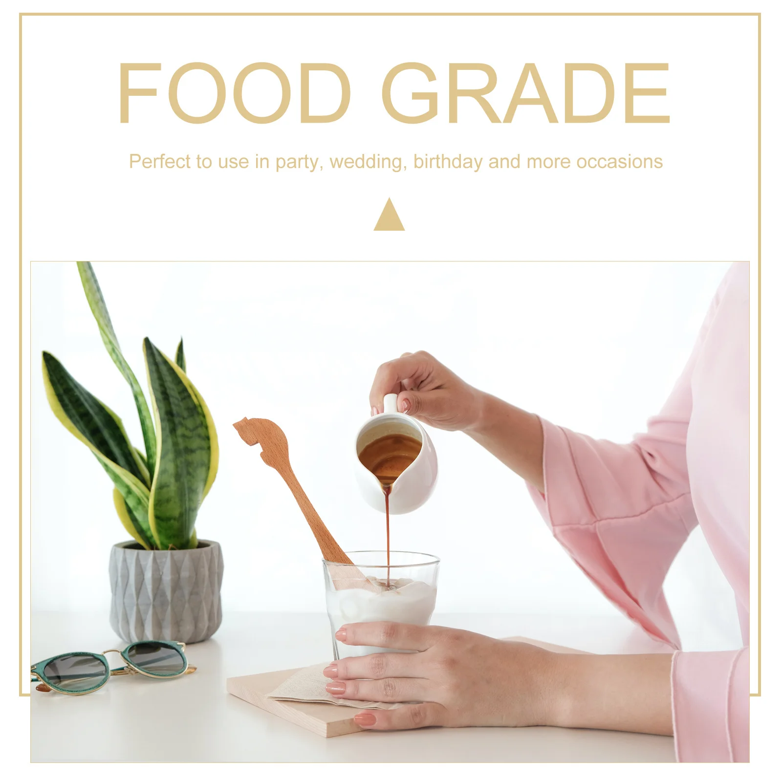 

Mixing Wooden Coffee Spoon Serving Utensils Hose Long Handle Scoop Spoons Teaspoon