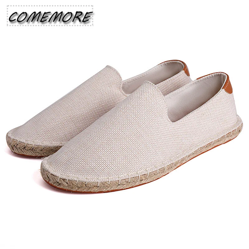 Espadrilles for Man 2024 Spring Autumn New Linen Men\'s Classic Casual Shoes Handmade Loafer Shoes Fashion Flats Big Size 46 47