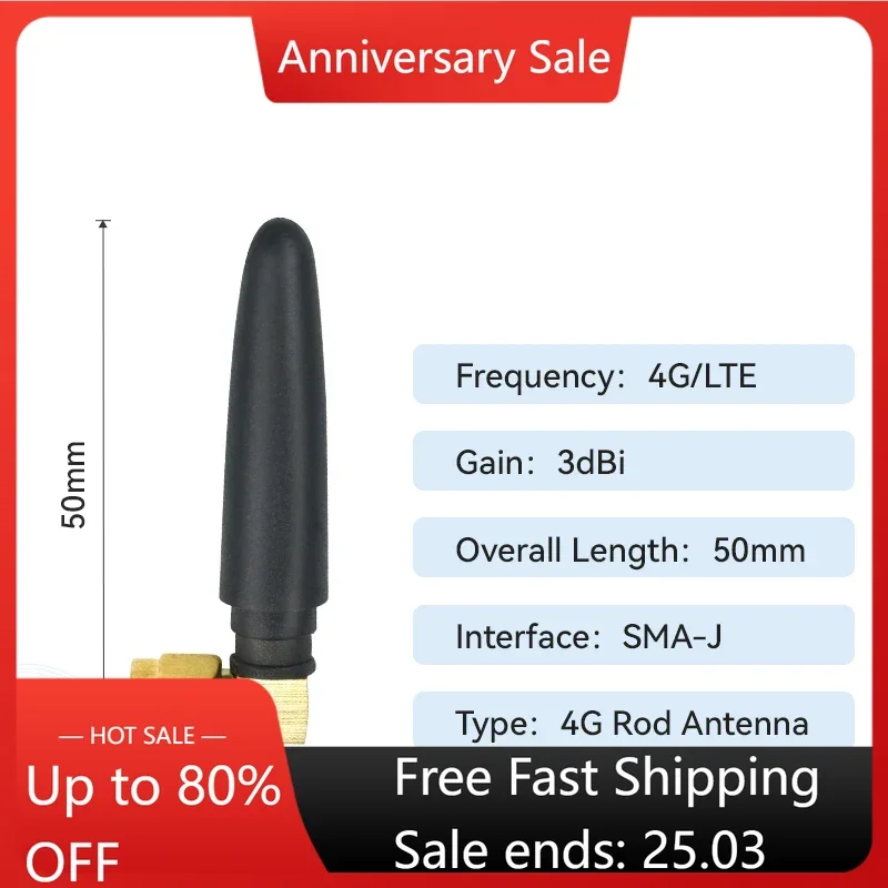 

2pcs LET 4G Wifi Antenna Rubber Sucker Antenna High Gain Omnidirectional 5dBi Flexible Antenna for Router RF Transceiver Module