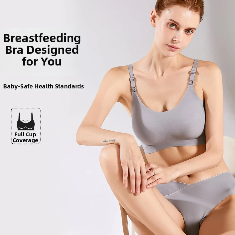 Maternity Nursing Bra Thin Front Open Buckle Large Size Anti Sagging Breathable Comfortable Pregnancy Underwear Nylon