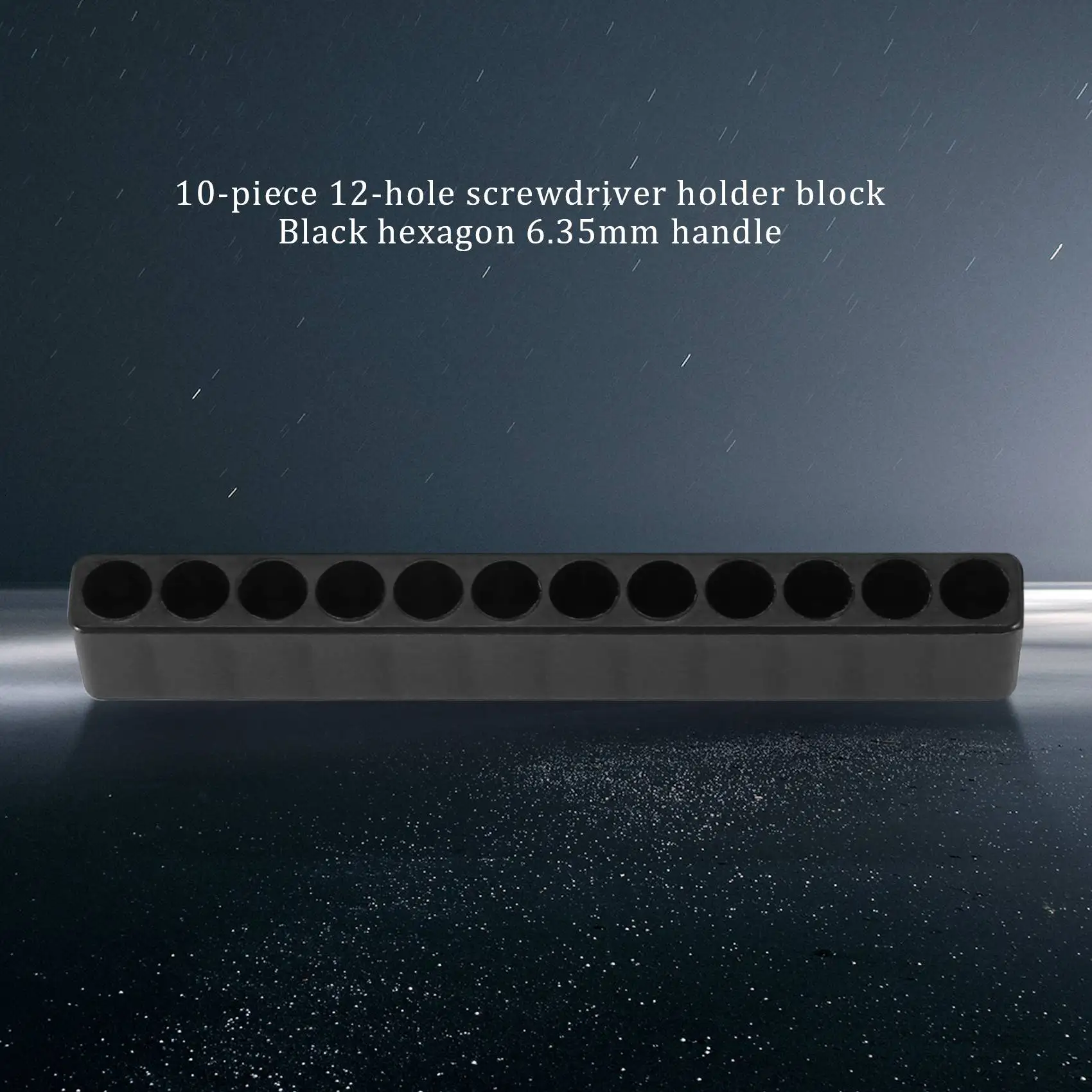 10pcs 12-Hole Screwdriver Bit Holder Box Block Black For Six Angle 6.35mm Handle image 2