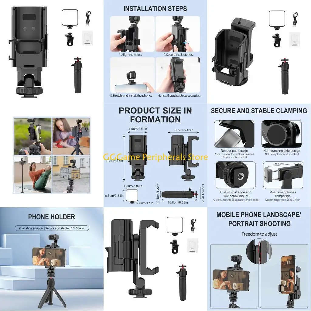 

U55B Handheld Gimbal Stabilizers Phone Holder Comfortable Grip for Pocket 3 Gimbal