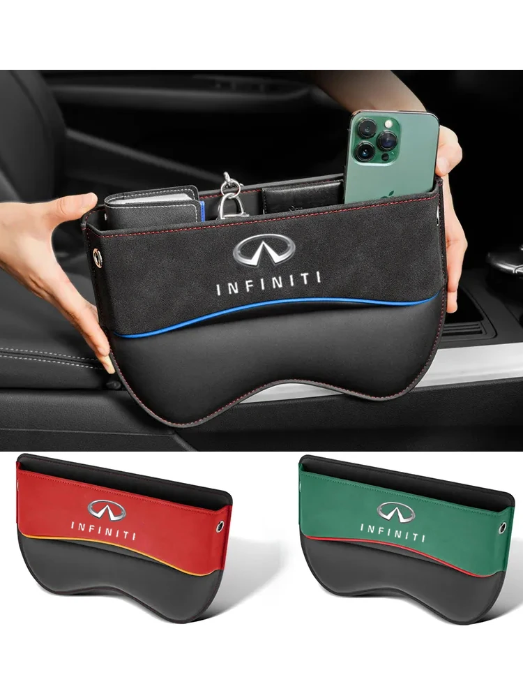 Car Seat Organizer Crevice Storage Box Suede Leather Accessories for INFINITI    QX56 QX60 QX50 FX35