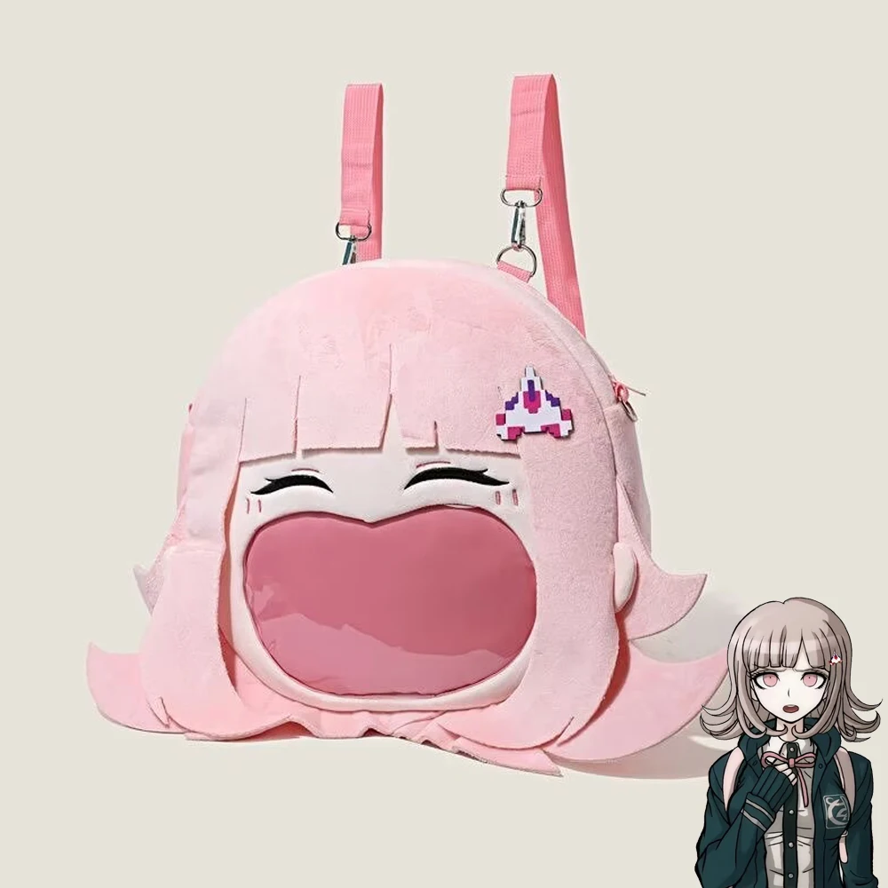 

Аниме Danganronpa Nanami ChiaKi, сумки для косплея, плюшевая сумка на плечо, розовая сумка, милый рюкзак с мультяшной фигуркой, аксессуары, реквизит