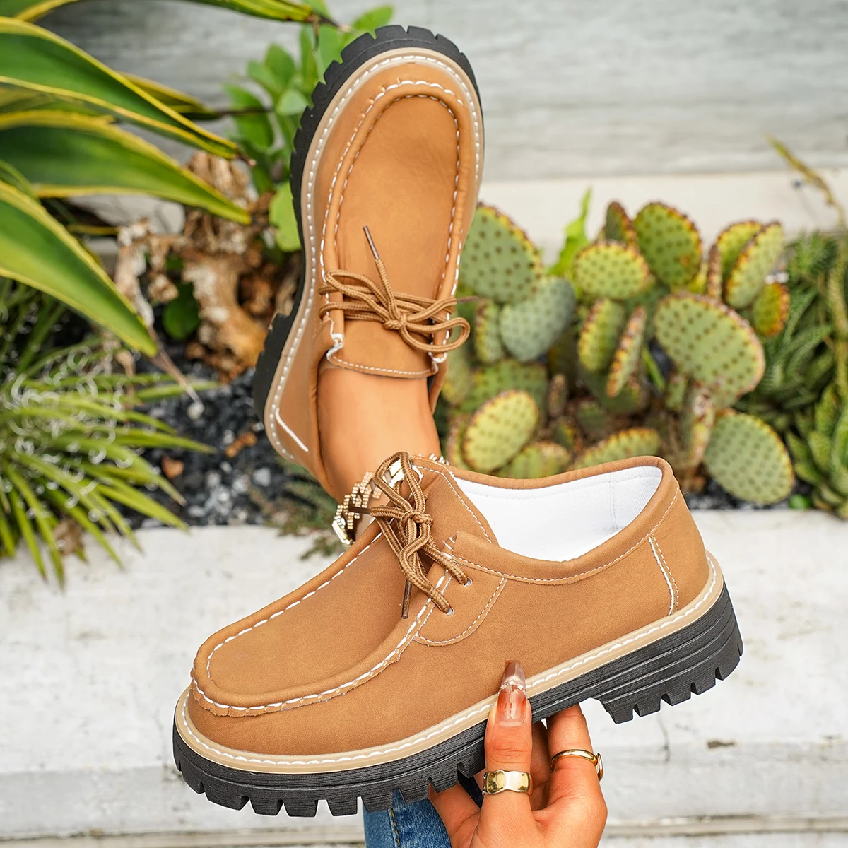 

Woman Loafers Retro Autumn Large Size Shoes Ladies Casual British Style Thick Heel Shoes Round Toe Rubber Outsole Sneakers Women