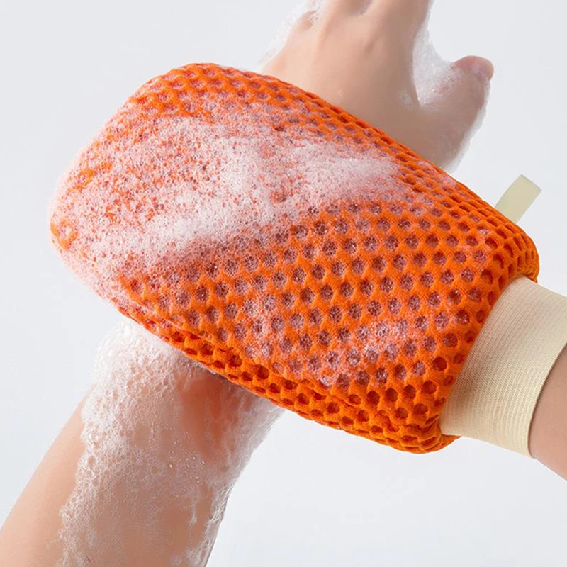 

2-In-1 Bath Loofah Glove Double-Side For Removing Dead Skin And Dirt Bath Glove Shower Cloth Lathering Net Soap Bag Can Put Soap