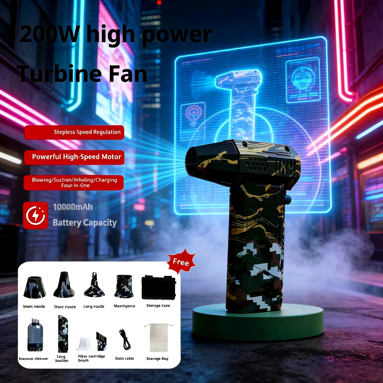 

Вентилятор Tavin на 200 000 об/мин, распылитель с высоким рейтингом, двигатель без крыла, пылевой вентилятор с регулируемой скоростью, портативная воздушная насадка