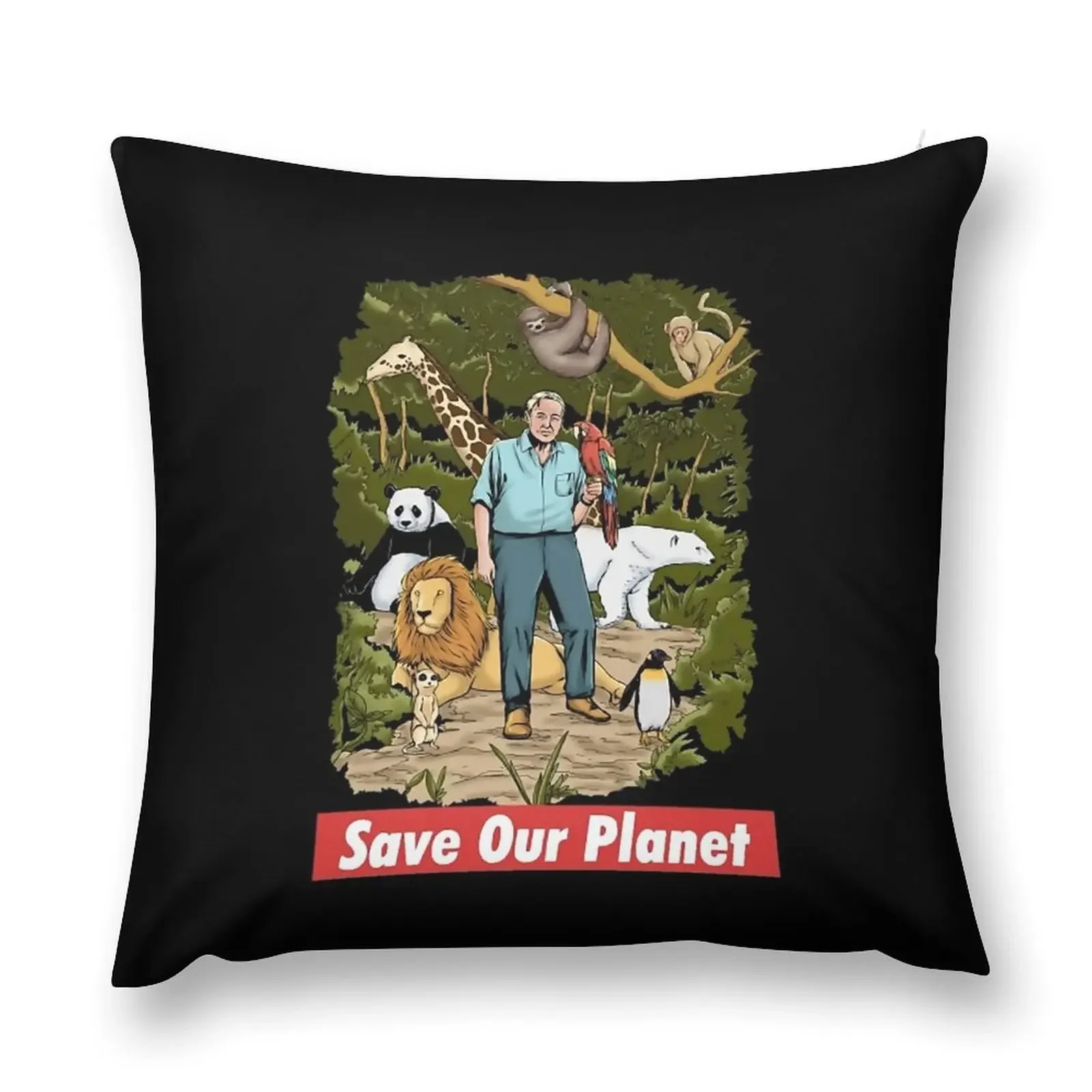 

david tv attenborough - Save Our Planet Throw Pillow Luxury Cushion Cover Sofa Covers For Living Room pillow