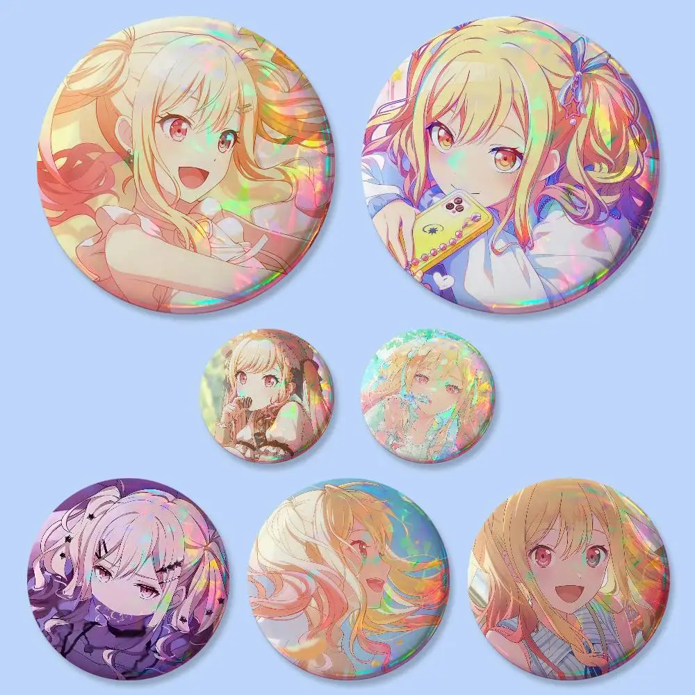 1pc Tenma Saki Cartoon Figure Badges Button Round Creative Pin Brooch Badge Bag Decor Accessories Fans Collect Friends Gifts