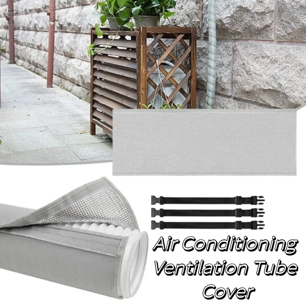 Insulated AC Insulated Hose Cover Foam Texture Waterproof Sleeve Air Conditioner Hose Cover Reusable 3 Buckle Straps