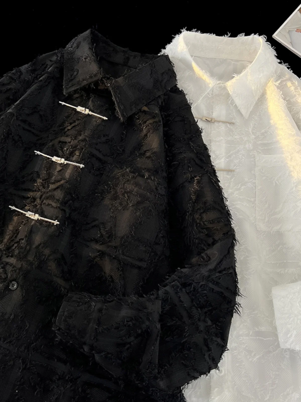 

Men's Long Sve Tassel irt Design Sensation Cool Haome Outerwear Spring New Advanced Feeling Men's Faion irt