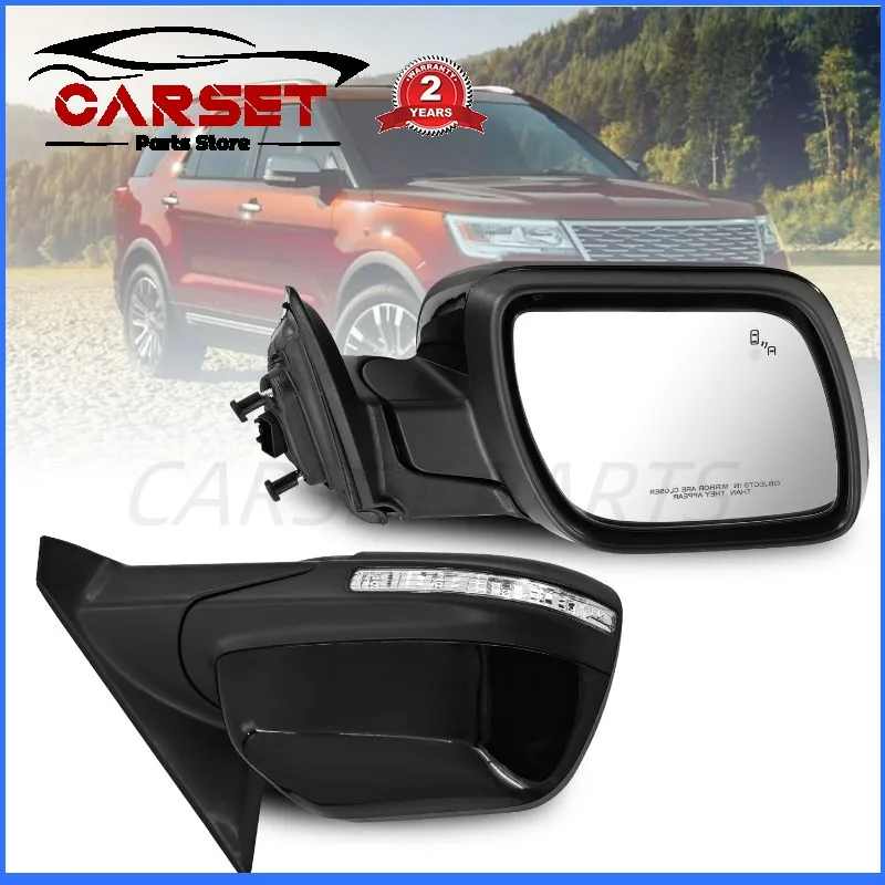 Side Mirror for 2016-2019 Ford Explorer with Power Folding Power Heated Turn Signal Puddle Light Blinker BSM Memory Match 14Pins