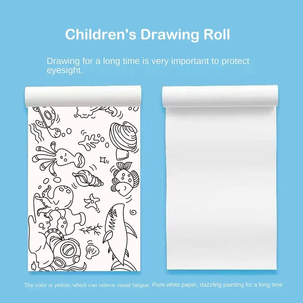 Art Drawing Sticker Little Artist DIY Toys Watercolor Paper Children's Drawing Roll Color Filling Paper Blank Coloring Sticker