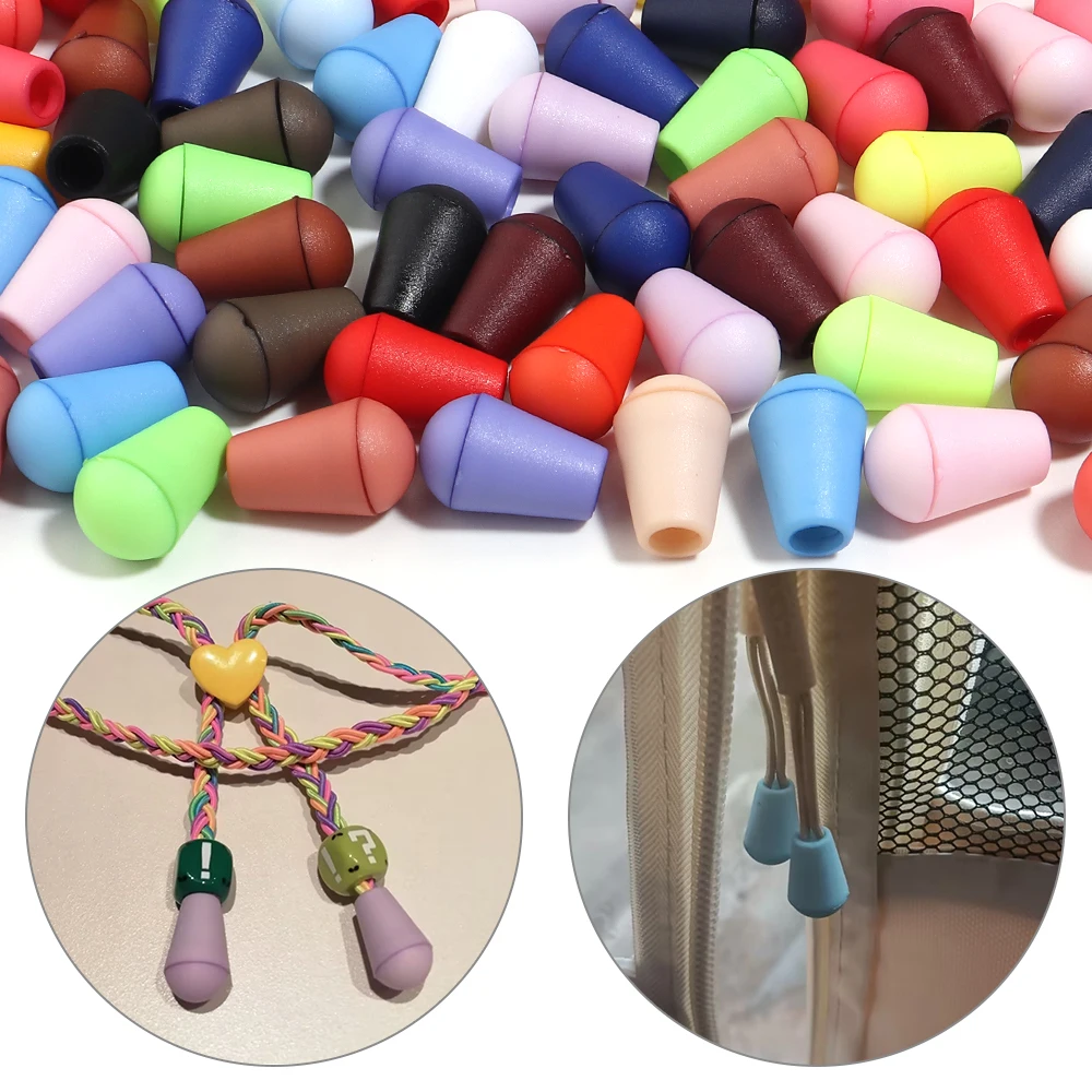 30sets/lot Multicolor ABS Cord End Caps Stopper Drawstring Toggle Tips For Hoodie Pants Backpack Garment Accessories image 2