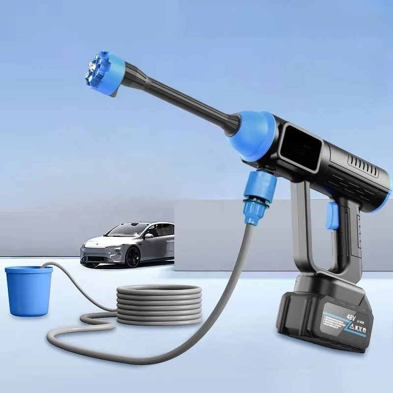 

Портативная электрическая автомойка высокого давления, бесщеточный двигатель, 1000 Вт, высокая мощность, эффективная чистящая стиральная машина, беспроводная автомойка