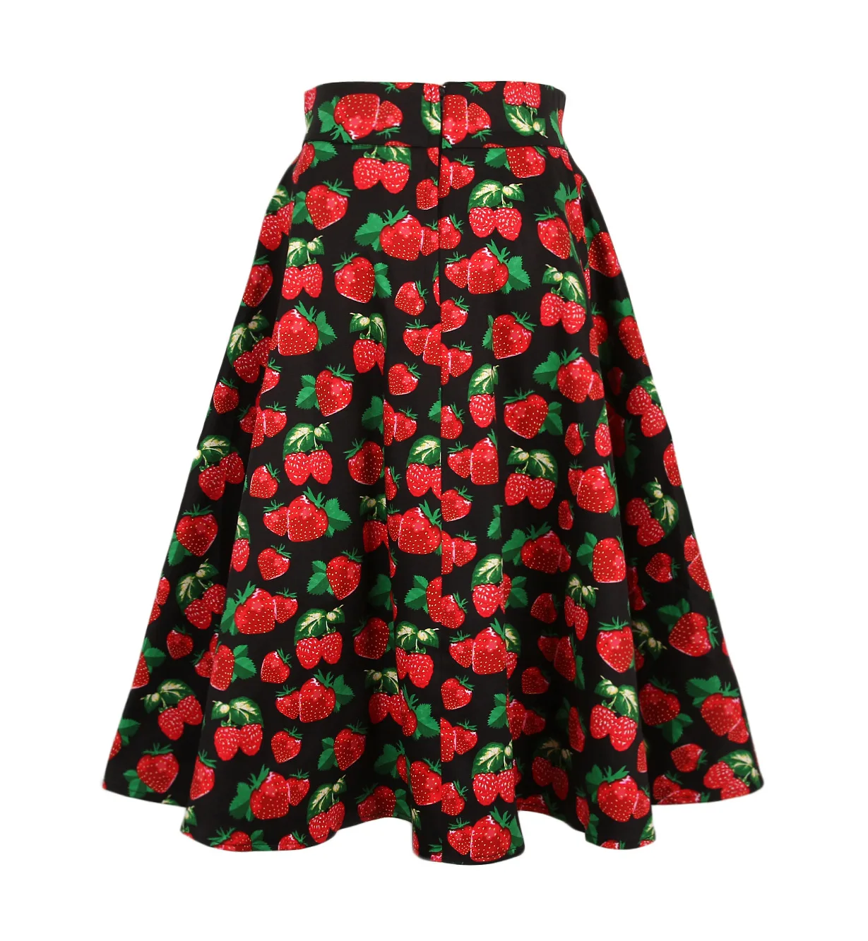 Women skirt  strawberry  print 1950s swing skirt