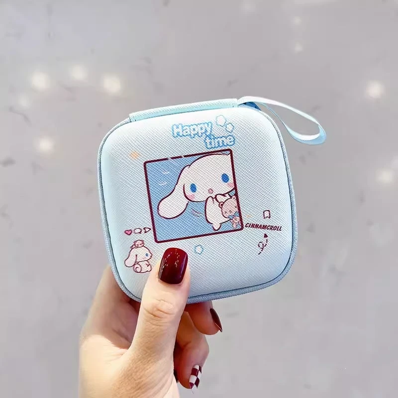 9.5x9.5cm borsa con cerniera custodia per auricolari per Airpods U disco cavo dati Kuromi Cinnamoroll Kitty Mickey Winnie Stitch Duffy