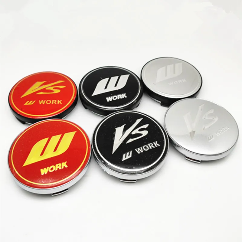 4pcs 59mm Wheel Center Cap Hubs W Work VS Rims Dustproof Cover Emblem Badge Car Styling Accessories