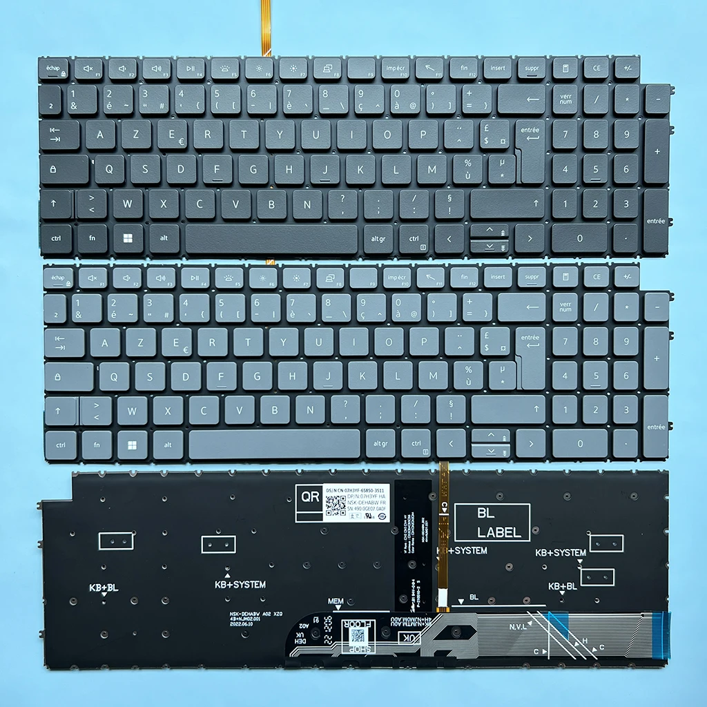 3511 French Backlit Keyboard for Dell  Inspiron 15 3510 3511 5510 5515 5518 7510 7610 Latitude 3520 3530 07H3YF NSK-DEHABW FR