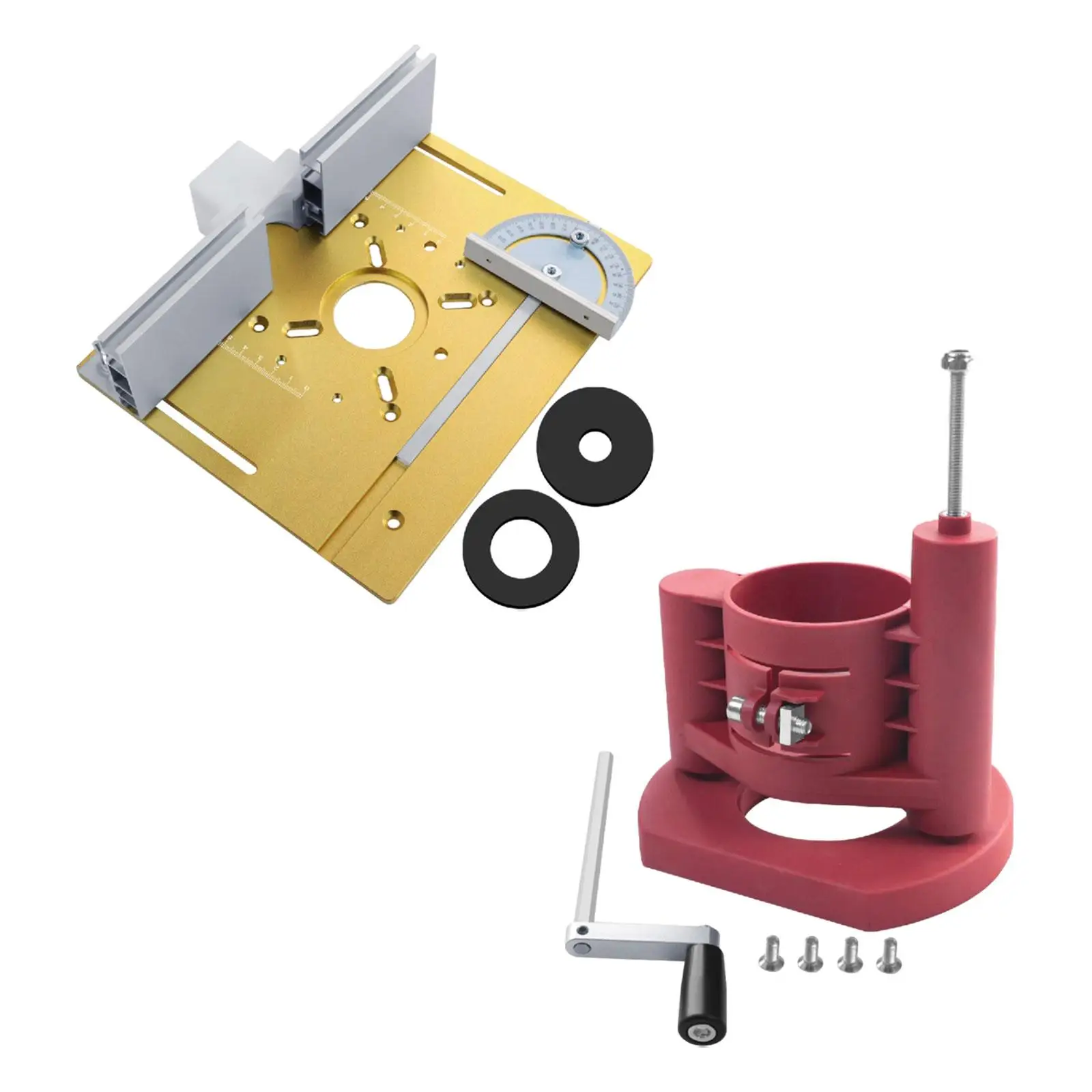 

Router Table Insert Plate with Router Lift System Set/ Wood Router Flip Plate for Wood Router Trimmer/ Carpentry Tool