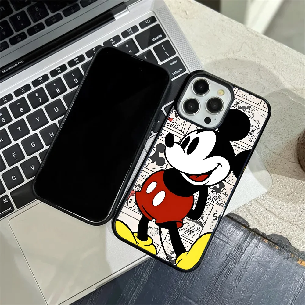 Cute M-Mickey M-Minnie Mouse Phone Case Mobile Phone Cases for iPhone 15 14 13 Pro Max 11 12 Mini Alex Mirror TPU Shell