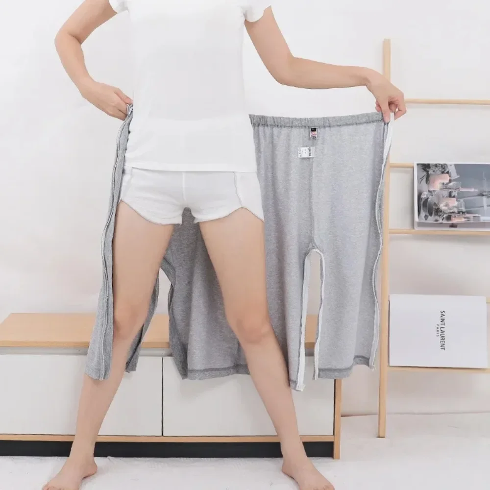 

Light Grey Elderly Diaper Crotch Pants Paralyzed Incontinence Fracture Patient Easy Put on Take Off Men Women Adult Cloth Diaper