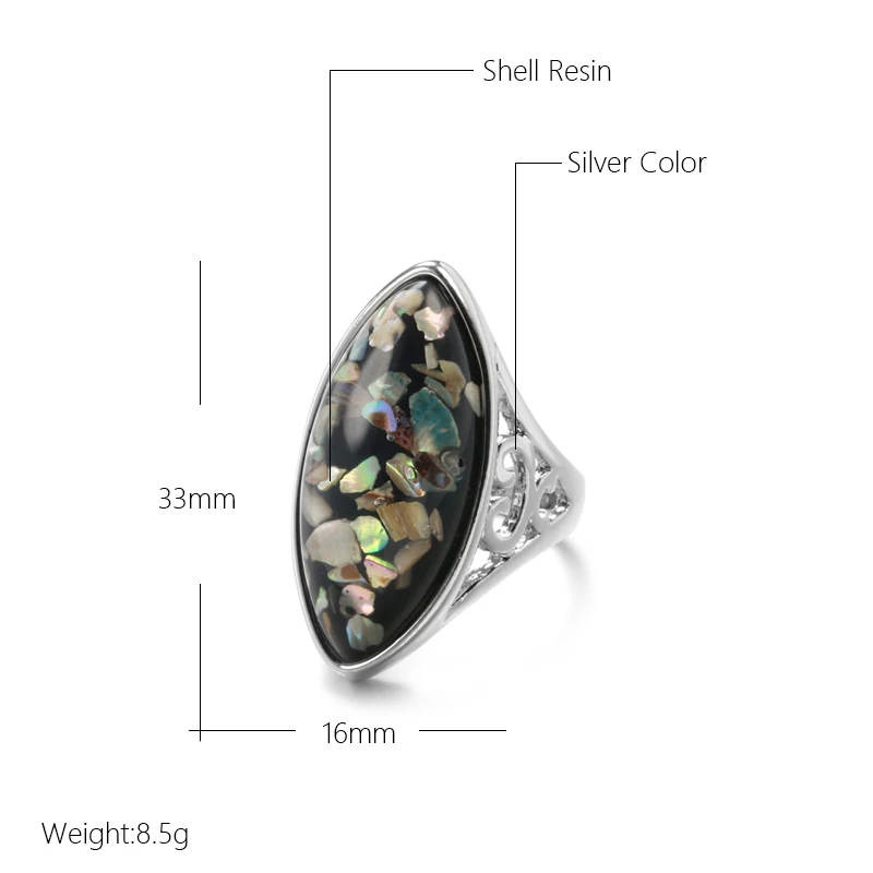 Wbmqda Hot Vintage Antique Silver Ring For Women Colored Oval Opal Boho Ethnic Style Bridal Wedding Jewelry Gifts 2023 New