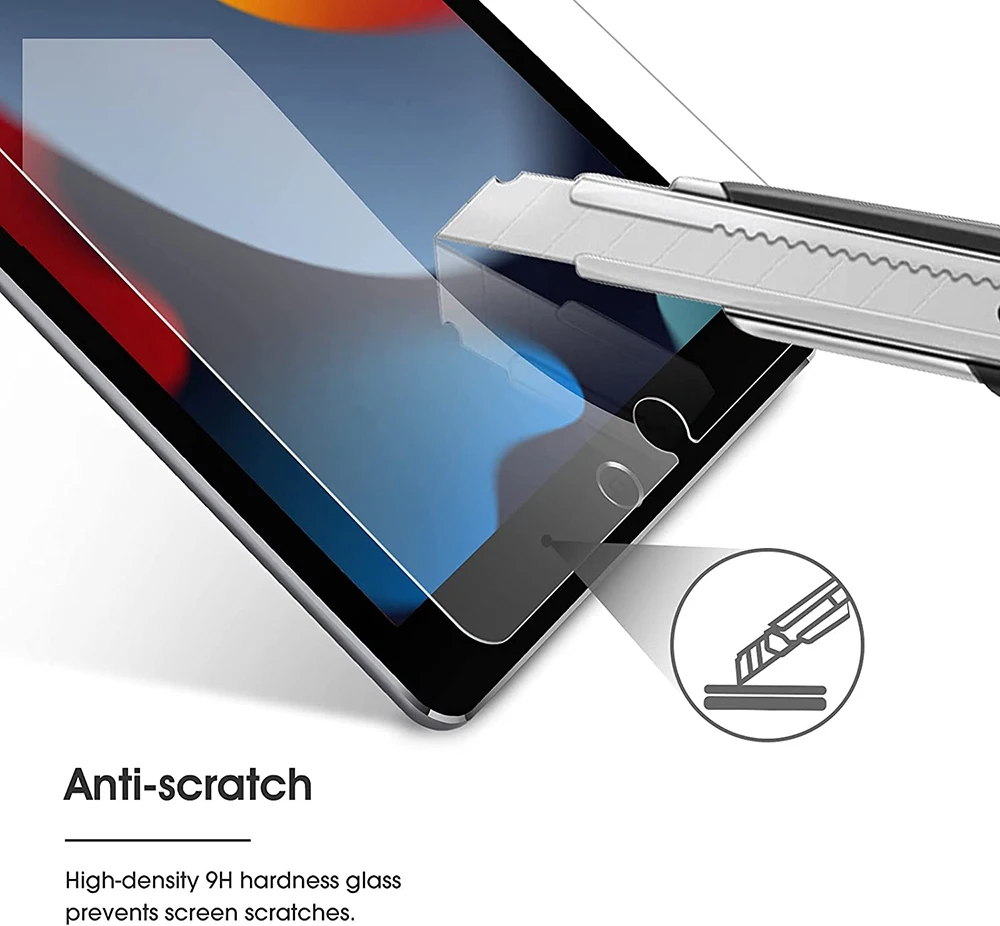 Protector de pantalla transparente para IPad, cristal templado HD Compatible con Apple Pencil de 10,2 pulgadas, 9a, 8ª, 7ª generación, 2021, 2020, 2019