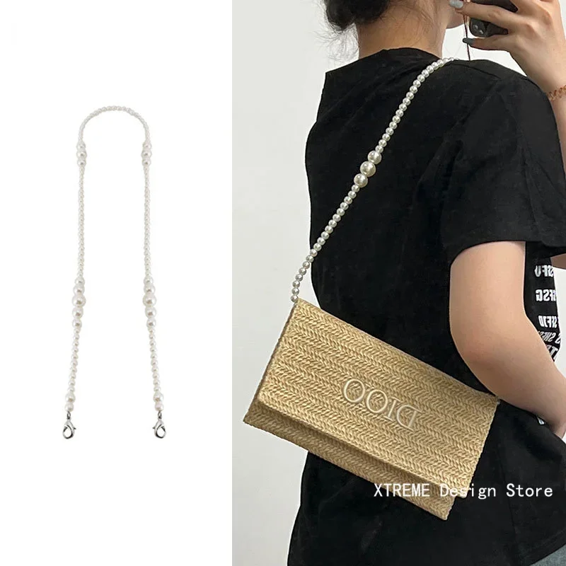 80/100/120cm Fashion Pearl Strap Versatile Casual lungo catena di perline tracolla borsa tracolla borse accessori di ricambio