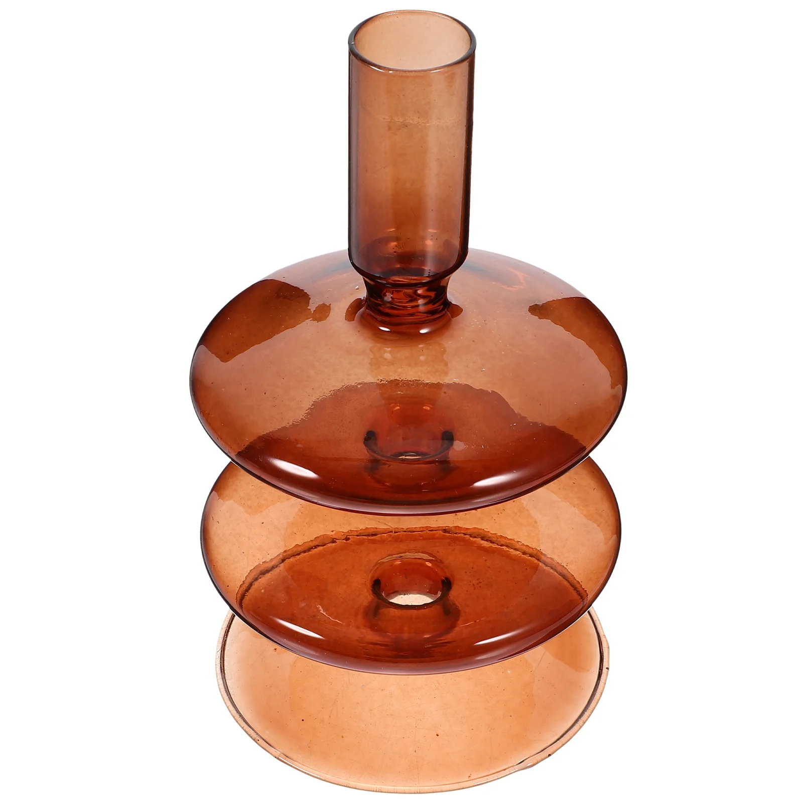 

Ciieeo Romantic Holder Flickering Flame Glass Jar Brown Tealight Stand Taper Lights Wall Votive Room Decor Warmer Pillar