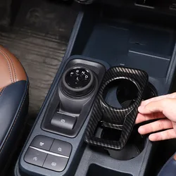 ABS Carbon Fiber/Matte black/Red Style Car Center Console Gear Shift Panel Cover Trim For Ford Maverick 2022-2024 Accessories