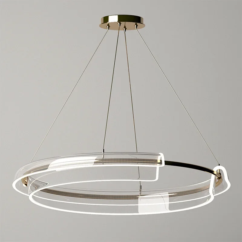 Post Modern Luxury Living Room LED Circular Pendant Lamp Nordic Minimalist Restaurant Bedroom Designer Pendant Lamp Decoration