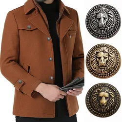 High-grade Lion Head Deer Head Animal Metal Buttons Vintage British Style Suit Coat Shirt Jacket Decorative Buttons