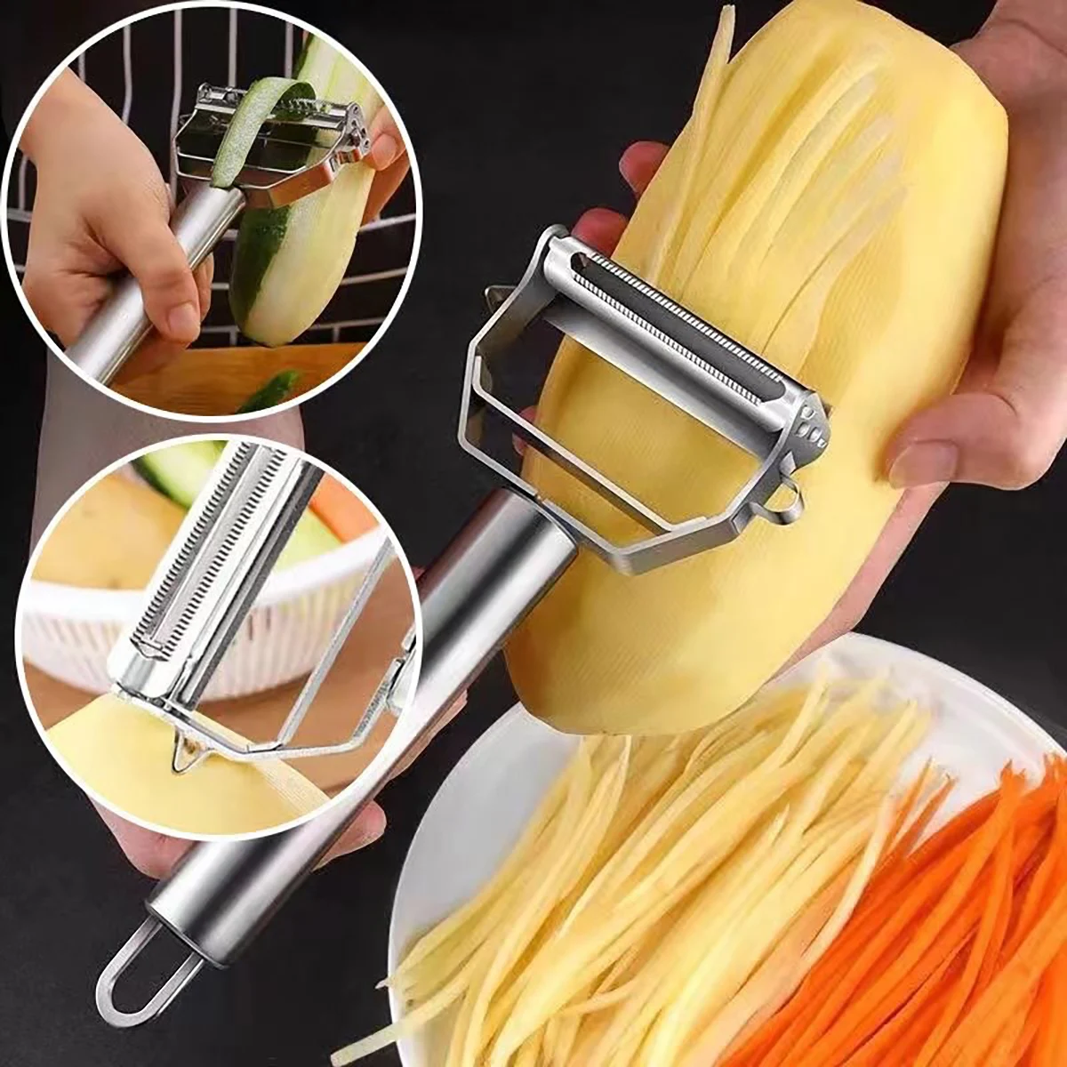 Stainless Steel Peeler Fruit Vegetable Melon Potato Carrot Cucumber Multifunction Grater Julienne Peeler Slice Home Kitchen Tool