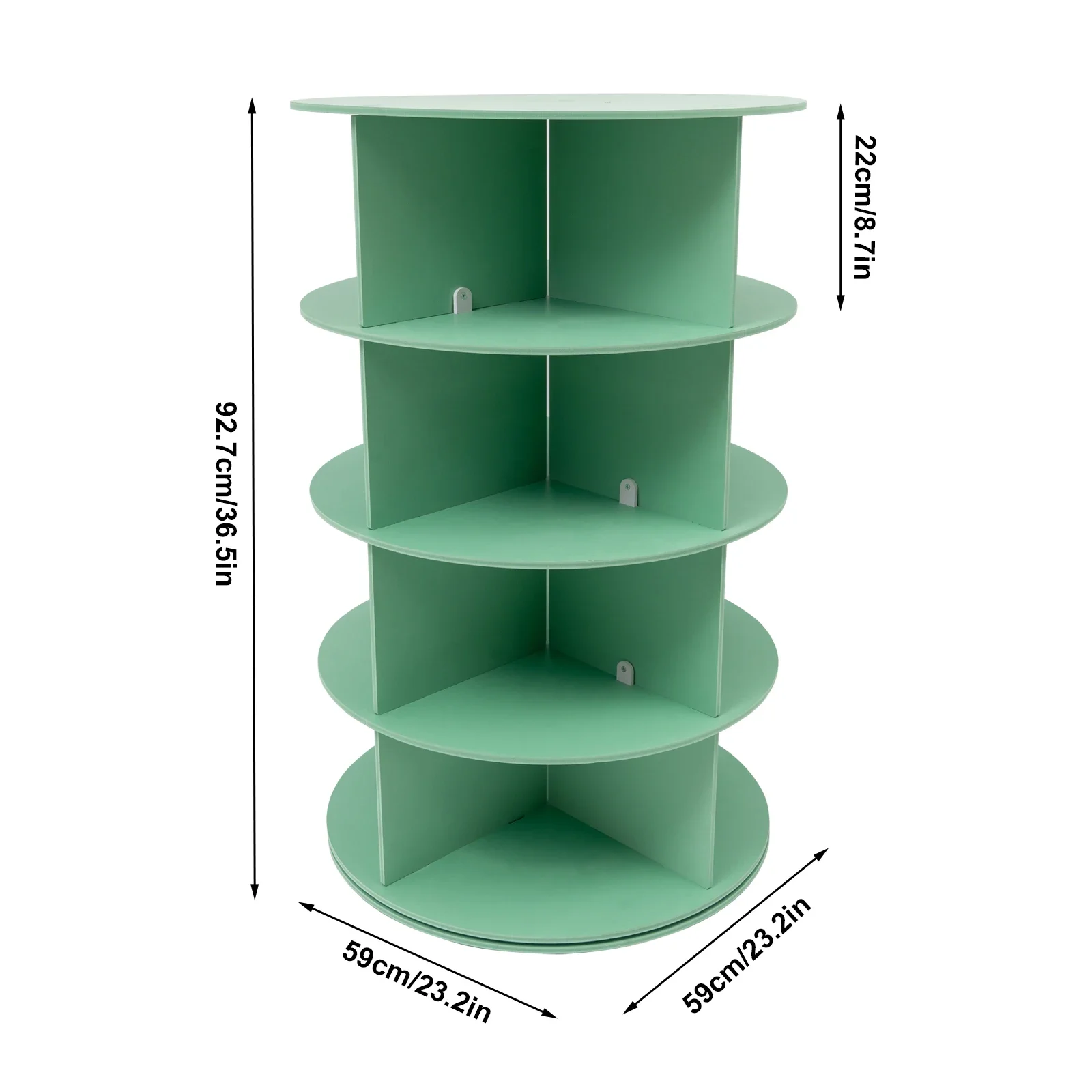 Freistehender blaugrüner Schuh-Organizer mit drehbarem Design – perfekt für einfachen Zugriff und Organisieren