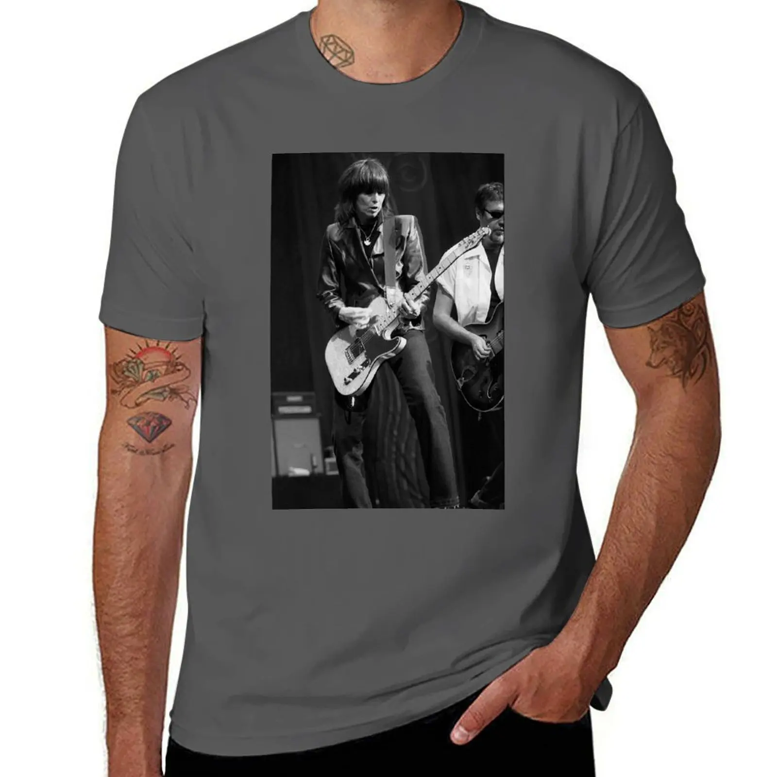 

Chrissie Hynde - BW футболка с фотографией, футболка с аниме, футболки для мужчин, облегающие футболки для мужчин, футболки с графикой, футболка