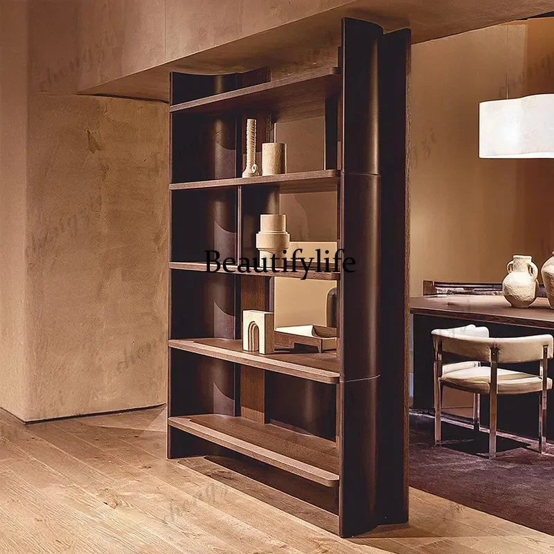 Y136 Italian light luxury solid wood bookcase multi-layer bookshelf large capacity shelf storage cabinet office decoration cabin