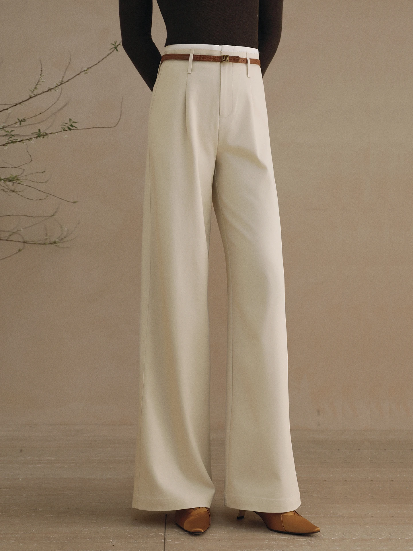 

Женские брюки с высокой талией и широкими штанинами, с эффектом потертости, для повседневной носки, весна 2026, новинка, повседневные брюки