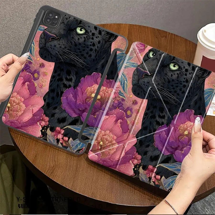 Tablet Case For iPad Pro 2025 Air 4 5 M3 M2 M4 11inch Mini 6 7 Pro 11th 10th 9th 8th 7th 12.9inch Holder Cover Cool Cheetah