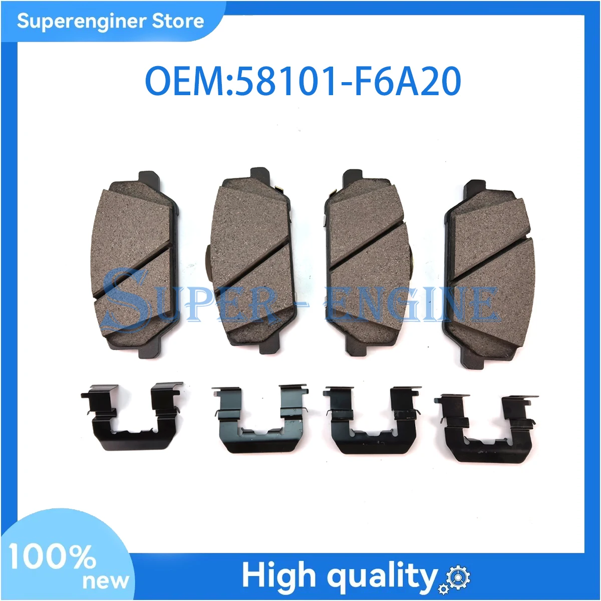 

58101-F6A20 58101F6A20 Pad Kit Front Disc Brake for 2017-2018 KIA CADENZA (K7) 3.3L