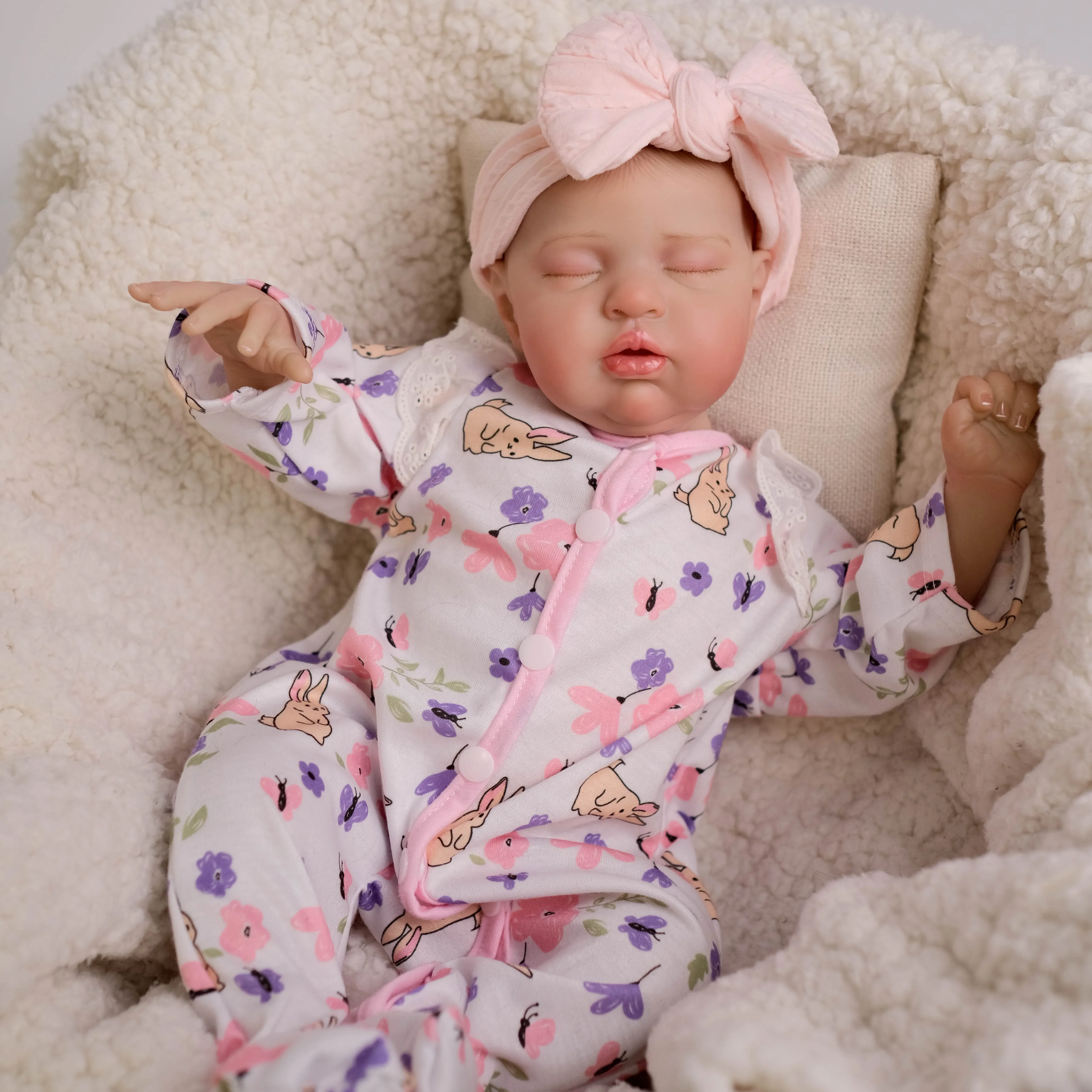 19inch Teddy Soft Cuddly Cloth Body Reborn Popular Limited Edition Doll Newborn Doll Lifelike Soft Real Soft Touch