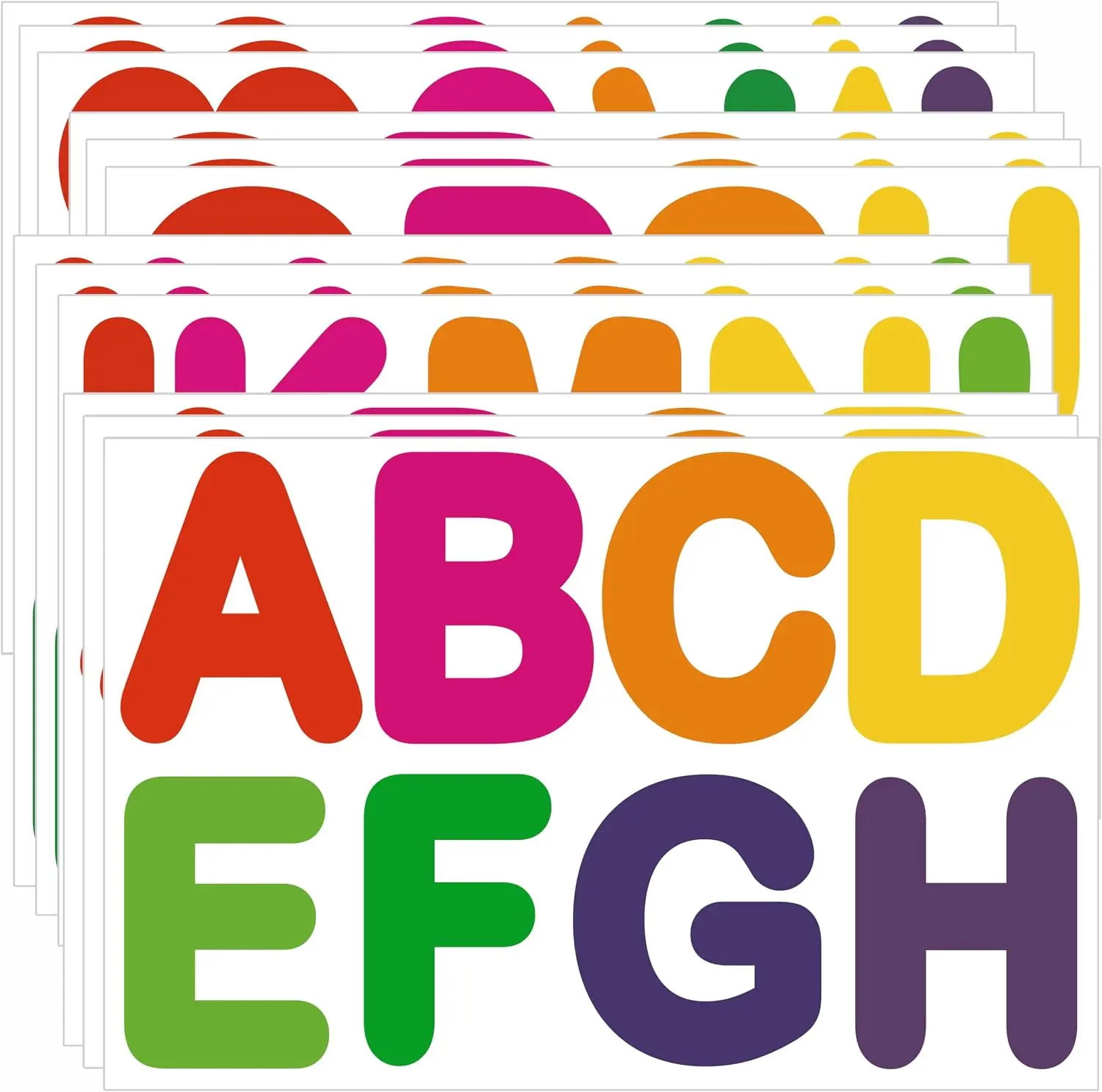 123Pcs 4 Inch Bulletin Board Letters,12 Sheets Waterproof Vinyl Self-Adhesive Letters for Poster Board, Classroom, Mailbox