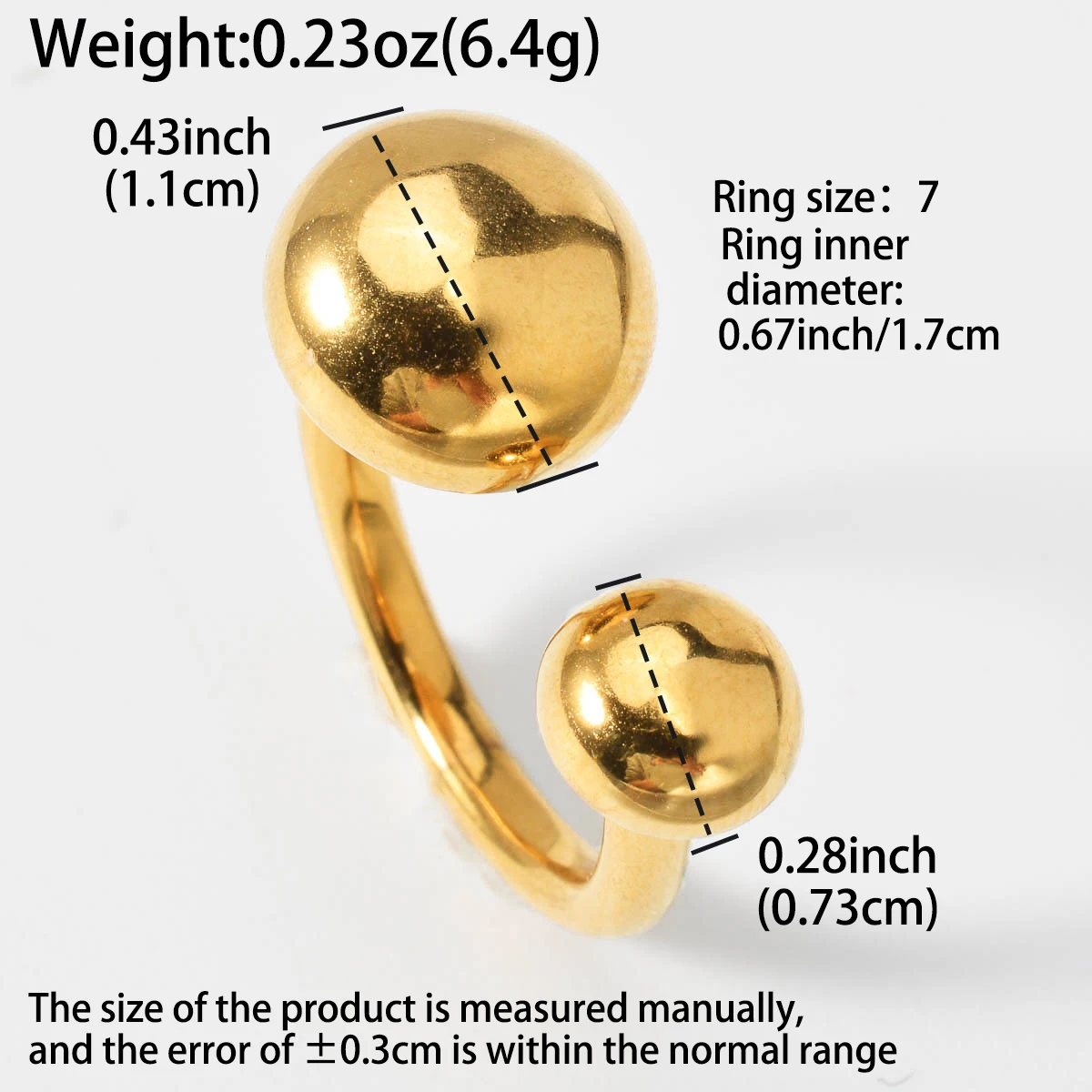 Gold Plated Abstract Minimalist Open Ring Adjustable Art Ring for Women Modern Avant Garde Geometric Design Dainty Jewelry Gift