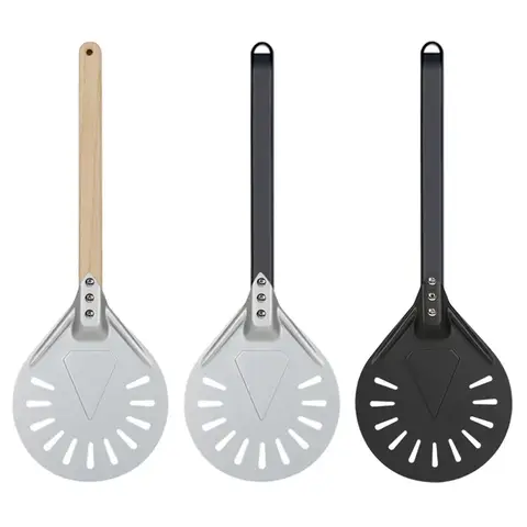 Small Round Pizza Peel with Wooden Handle supple