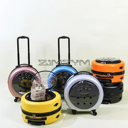 Breathable Lightweight Pet Carrier Silent Shock Absorption Pet Outing Cart Transparent Portable Space Cabin For Pets Rest Sleep